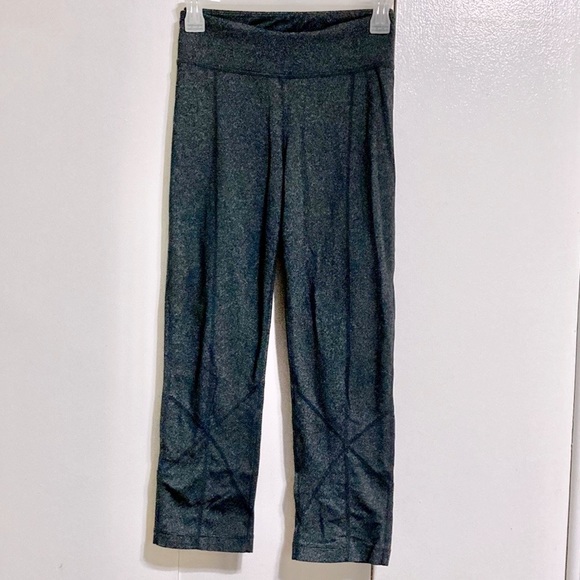 PRANA Breathe Heathered Gray Large Activewear Crop Capri Mid Rise Leggings Large - Picture 4 of 16
